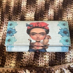 Frida Kahlo Monkey Butterfly Rose Wallet​​​​